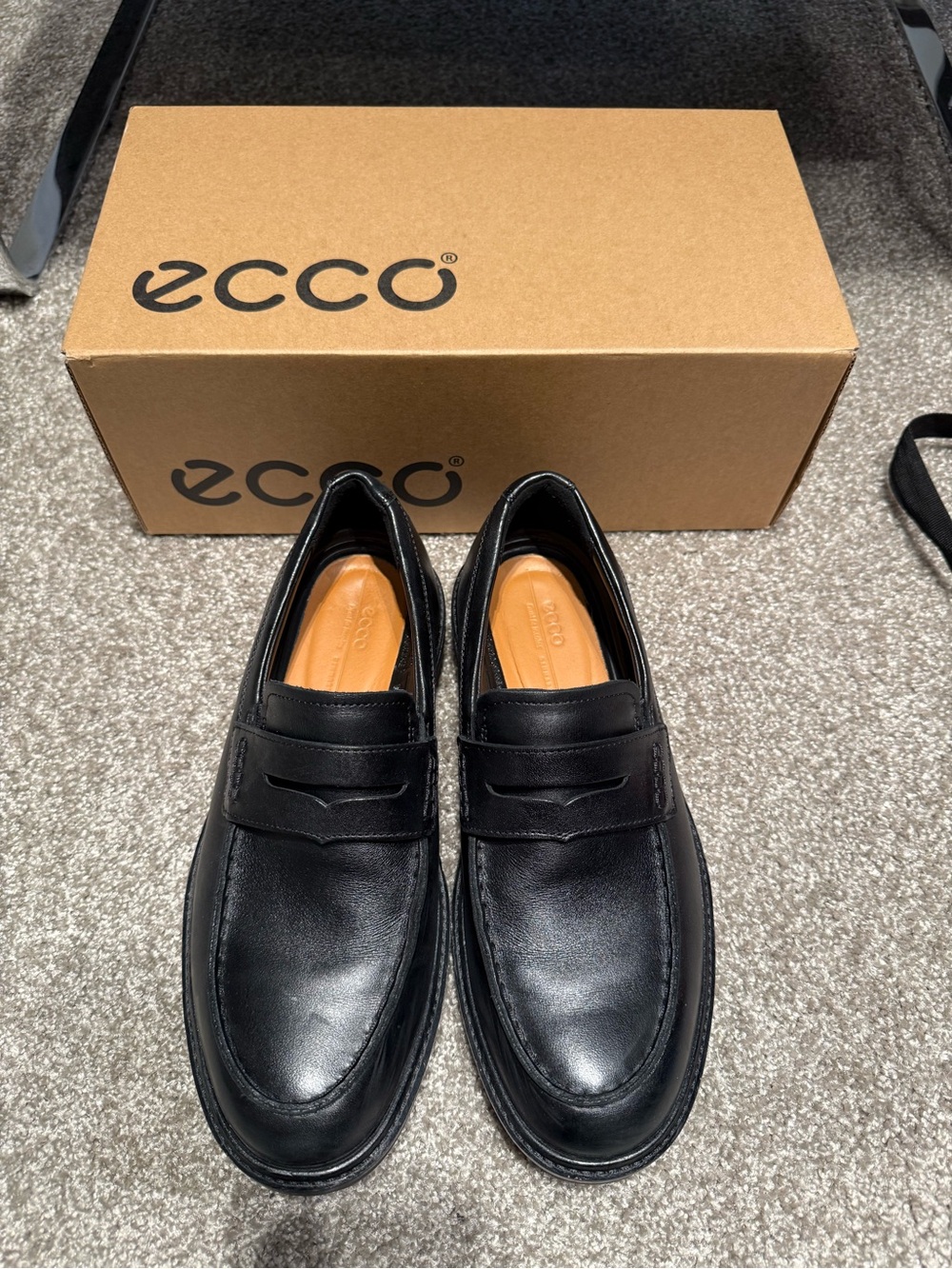 ECCO Metropole London Leather Loafers – Black – EU 40 (Unisex)